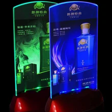 Светодиодный светящийся флагинг квадратный акриловый ликер карта Билль на тариф меню Напиток винный список ресторанов KTV ночной Culb вечерние барные стулья