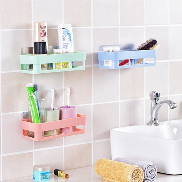 Bathroom Shelf with Towel Bar, Volpone Stick on Bathroom Kitchen Storage Organizer  with Hooks, Suction Shower Shelf Wall Caddy - AliExpress