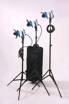 

As arri 3* 150W Fresnel Tungsten Spotlights +3*Stands+6*Bulbs+1*Flycase for Video Studio Light Film Light