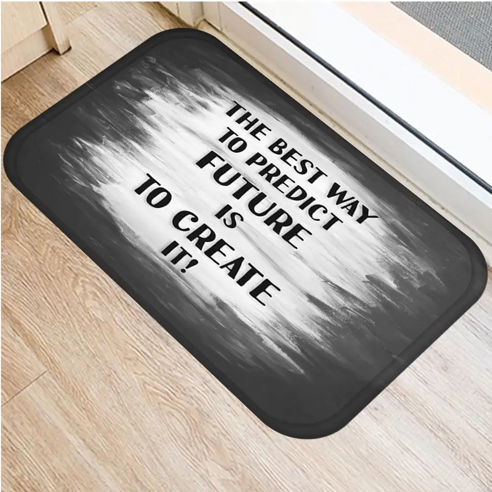 40x60cm Living Room/Bedroom cotton Rug Water Absorption Carpet Rugs Vintage English Proverb Hallway Door Mat Entrance Anti-slip