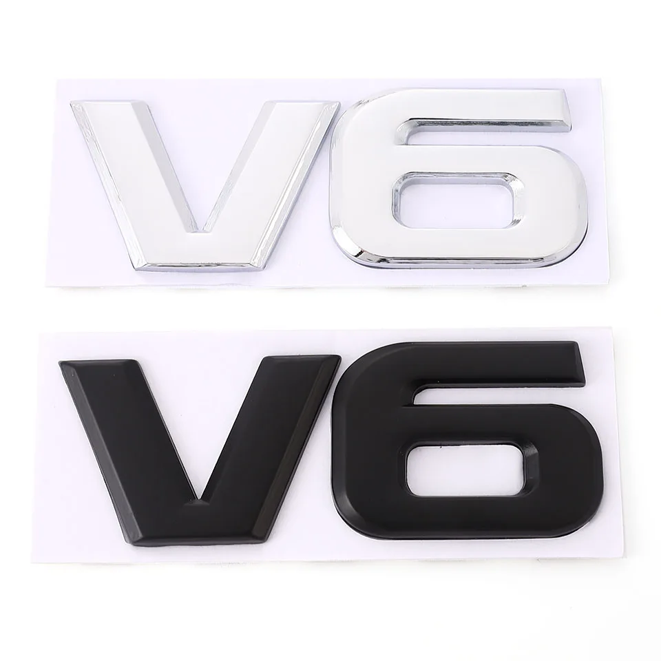 3D металлический значок V6 V8 эмблема-наклейка на автомобиль наклейка для BMW Audi Ford