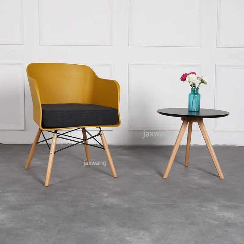 

Modern Design Plastic and Solid Wooden Leg Living Room Chair Leisure Chair Simple Fashion Design Reading Chairs Loft Chairs