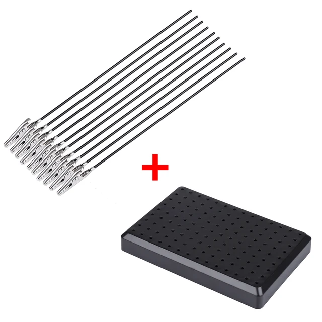 Model Color Tool 9 X 14 Holes Painting Stand Base with 10/20pcs Metal Alligator Clip Stick for Gundam Model Building Tool Sets 3