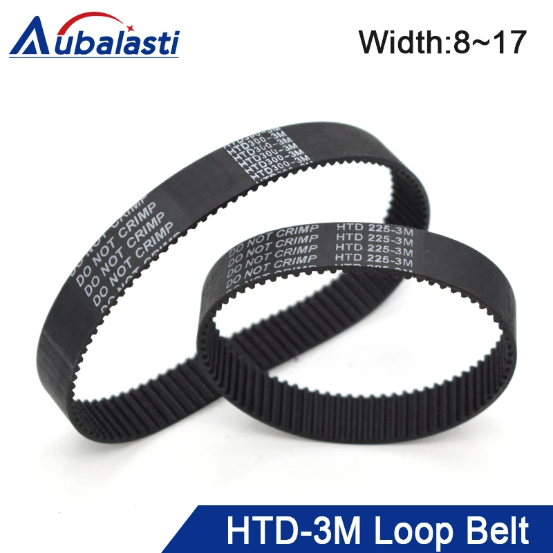 

HTD 3M Closed Loop Timing Belt Transmission Belts Perimeter 225 228 255 267 300 324 330 354mm Customized Width 8 9 10 15 17mm