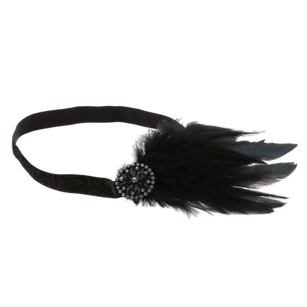 Women's Black Headband 1920's Headdress Headband Headwear Hair Band Flappers Hair Accessories