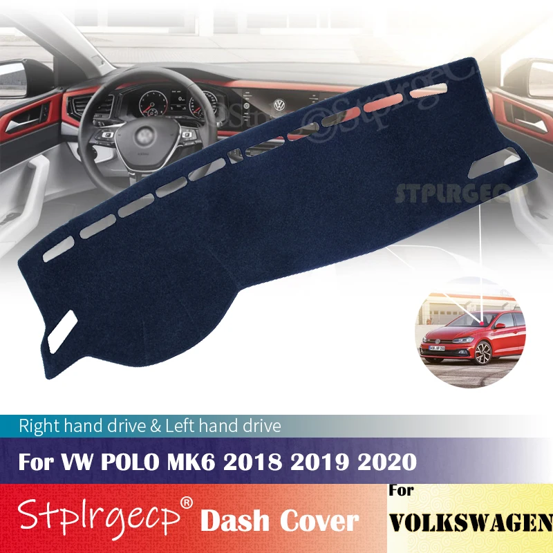 

Для Volkswagen VW POLO MK6 2018 2019 2020 анти-скольжения Мат панельная крышка приборной автомобильные аксессуары Чехлы