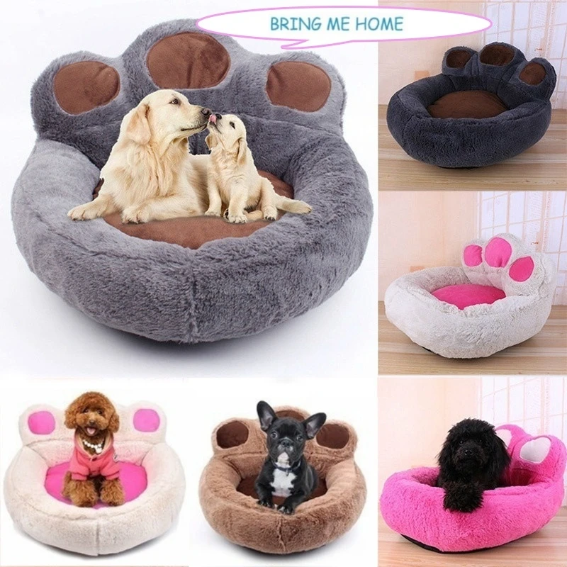 Winter Warm Fleece Dog Bed Comfortable And Soft Pet Sofa Mat Bear Claw