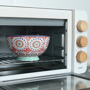 

Hand painted underglaze Japanese ceramic large eating noodles ramen rice soup bowl Bohemia style tableware 2pcs