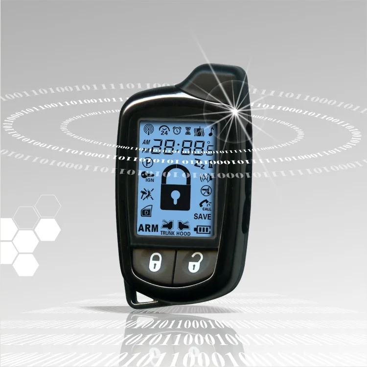 

Universal 2 Way Car Alarm Pke Keyless Entry LED Pager Display Vibration Alarm Car Auto Keyless Entry System DC12V