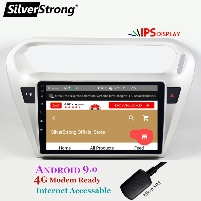 Cheap SilverStrong IPS Android9.0 Car Radio For PEUGEOT 301 Android Car GPS for CITROEN Elysee Audio Headunit GPS Navi option DSP 3