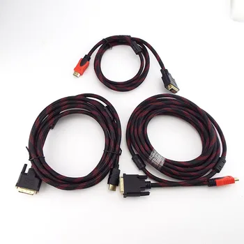 

1.5m 3M 5m HDMI To DVI Cable 1080P Male to 24+1 Pin Male Video connector wire extension for HDTV DVD Projector HDMI DVI Adapter