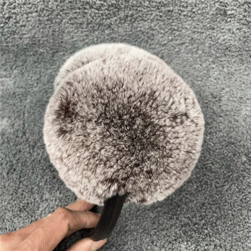 Natural 100% rex coelho pele earmuff feminino outono e quente earmuffs capa mais quente protetores de orelha inverno_voghion.com