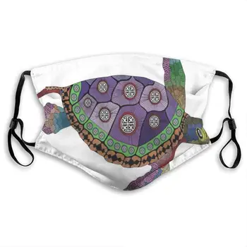 

NYF Sea Turtle with Colorful Ornamental Tattoos On Animal Art Work Unisex Gardening Dustproof Breathing Mask Respirator