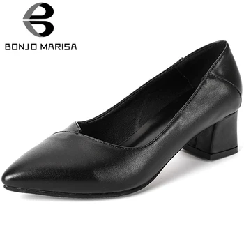 

BONJOMARISA Leisure Female Spring Pumps Pointed Toe High Heel Consise Pumps Women Shallow Slip On Office Casual Shoes Woman