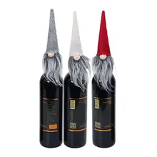 6 шт Рождественская Нетканая крышка бутылки вина Милая безликая кукла сумка для шампанского Рождественские декоративные бутылки для вина Декор(случайный цвет