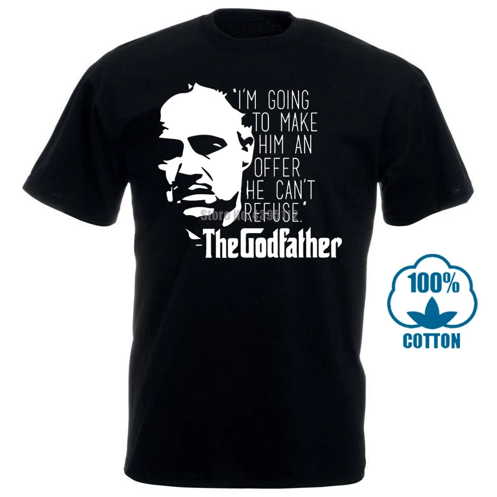 Футболка с надписью «The Godfather» Don Vito Corleone Marlon Brando S M L XL 2XL 3XL - Цвет: Черный