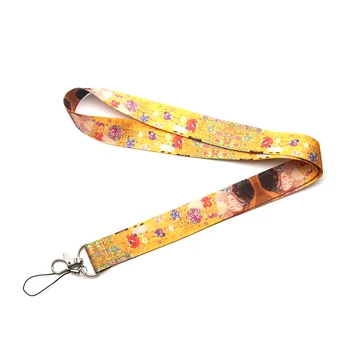 

V175 Wholesale 20pcs/lot Painting By Gustav Klimt Cartoon Straps Lanyard ID Badge Neck Straps Rope Chain Necklace Jewelry