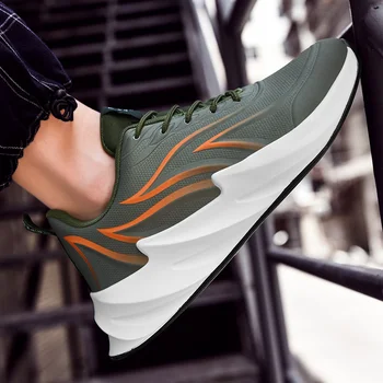 

Men Casual Shoes Fashion Trendy Shark Wave bottom High quality Fire Printing Breathable Comfortable Leisure Men's Sneakers