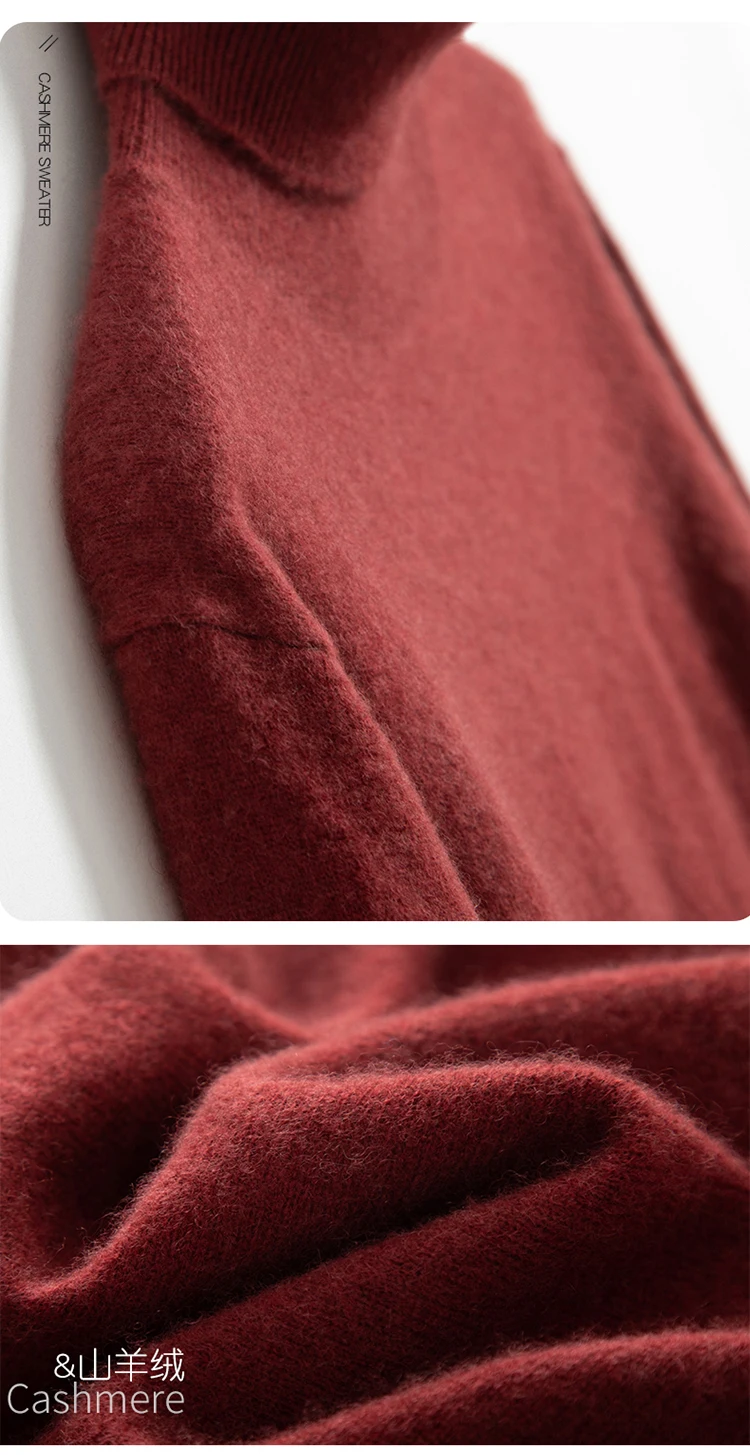 High-Grade 2021 New Autumn 100% Cashmere Sweaters Winter Fashion Clothing Men's Sweaters Solid Color Slim Fit Men Pullover