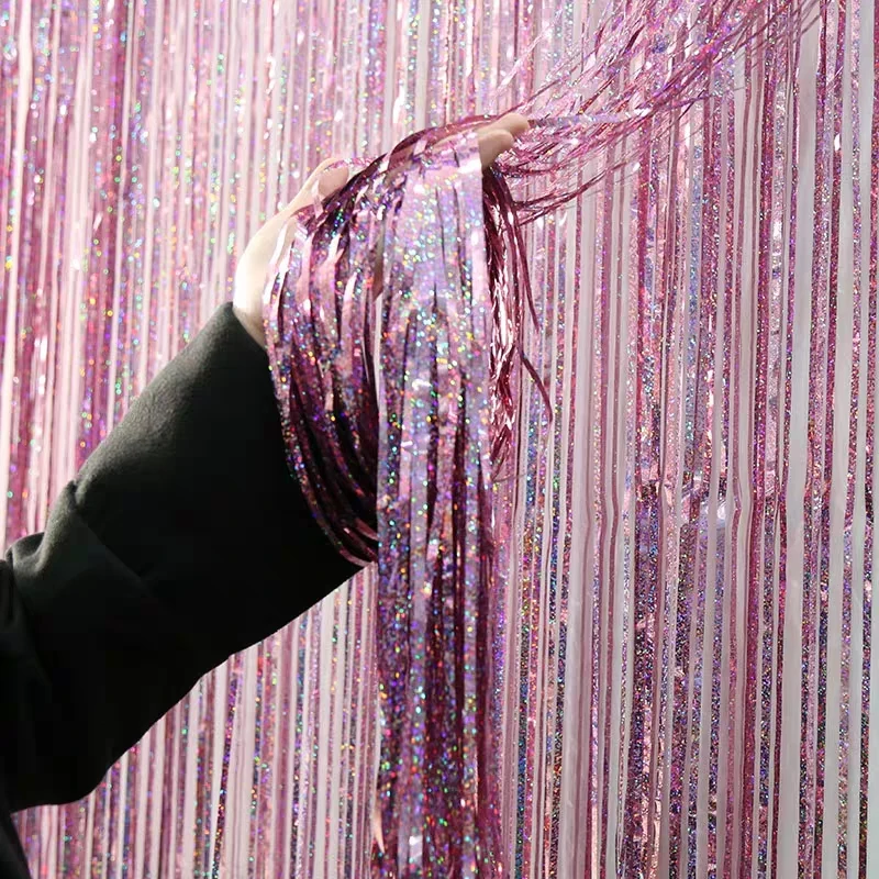 Sparkling Tinsel Foil Curtain - Party Backdrop & Wedding Decoration