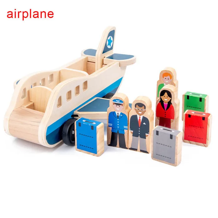 Деревянный двухслойный буксировщик Airplance игрушка транспорт познание раннее образование Малыш игрушка NSV775