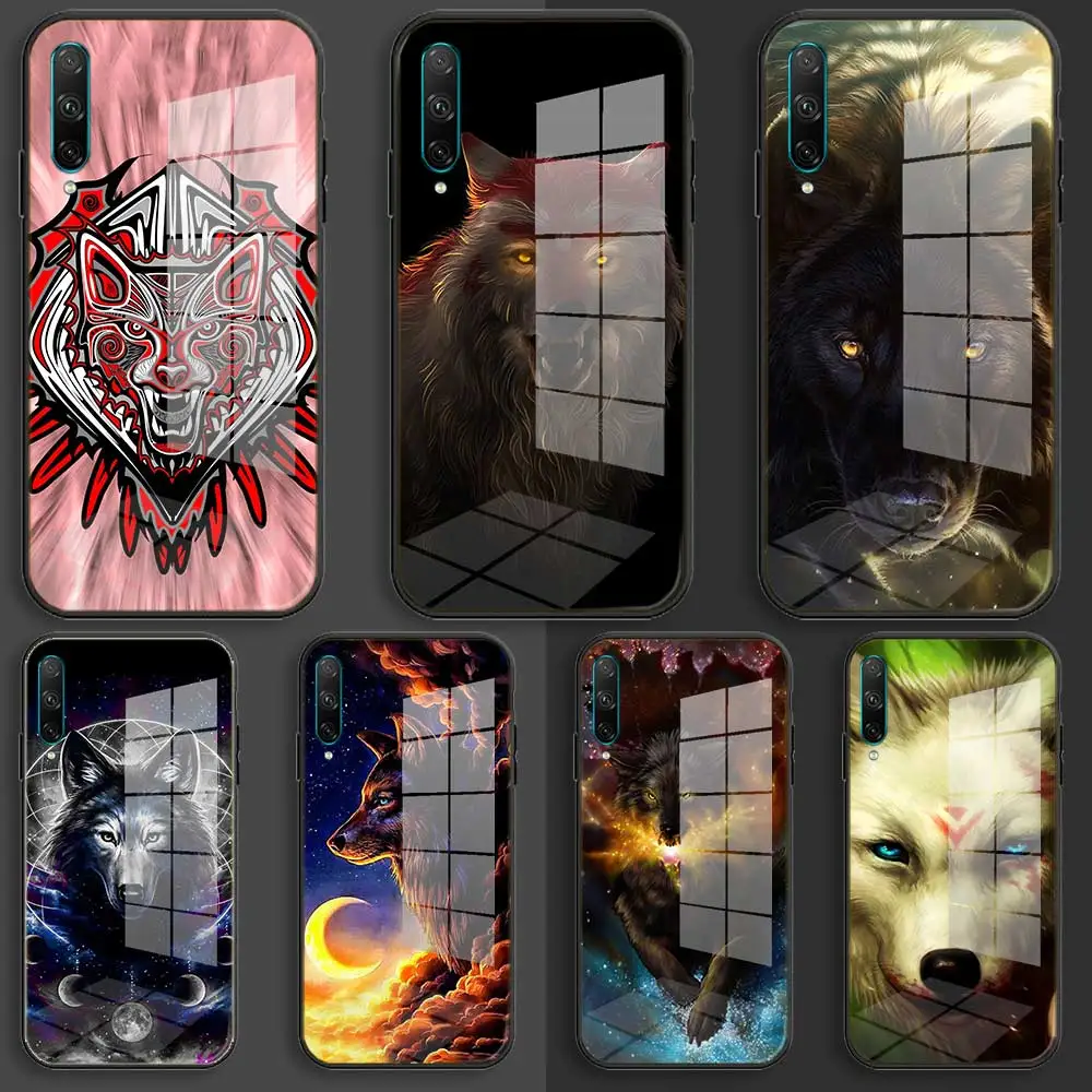 Мягкий стеклянный чехол для Huawei Honor 30 20 10 Lite Pro 10i 20i 9a 8a 8x Fierce Snow Wolf | Мобильные