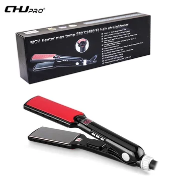 

professional Straightening Irons Fast heating up curling iron 2 in 1 LED curler Hair Styling flat Plate