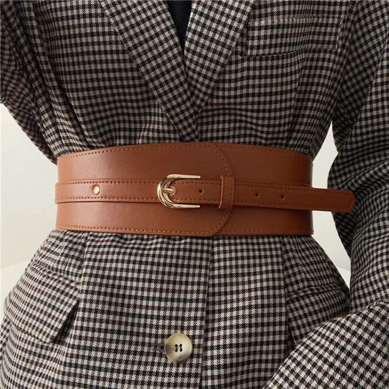 65 Style New Korean Windbreaker Elastic Wide Women Waistband A Variety Alloy Buckle Retro Belt All-Match Dress Women Accessory high waist belt for dresses Belts