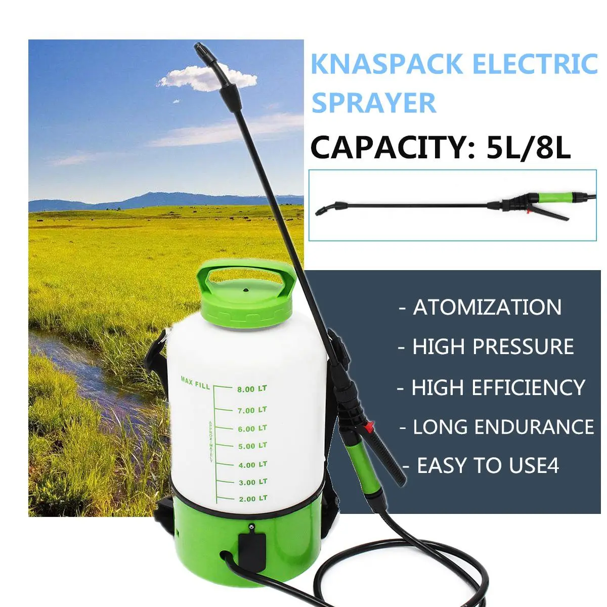 

5/8 Litres Knapsack Electric Power Sprayer Sprinkler Mist Duster Farm Watering Spraying Machine Pump Irrigation Garden Tools