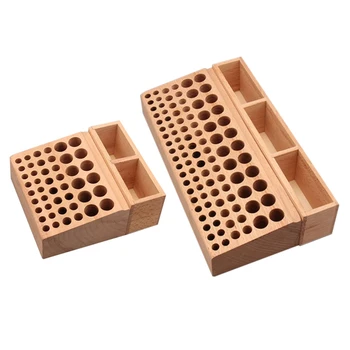 

BMBY-2pc Woodworking Tool Wooden Leathercraft Tools Stamping Punching Tools Holder Organizer - 46 Holes & 98 Holes