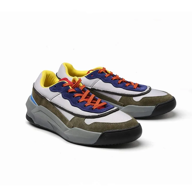 Новые дизайнерские мужские спортивные для улицы Туфли разноцветные кроссовки для спортзала бегунов со шнуровкой на плоской подошве Мужская обувь для бега фитнес кроссовки