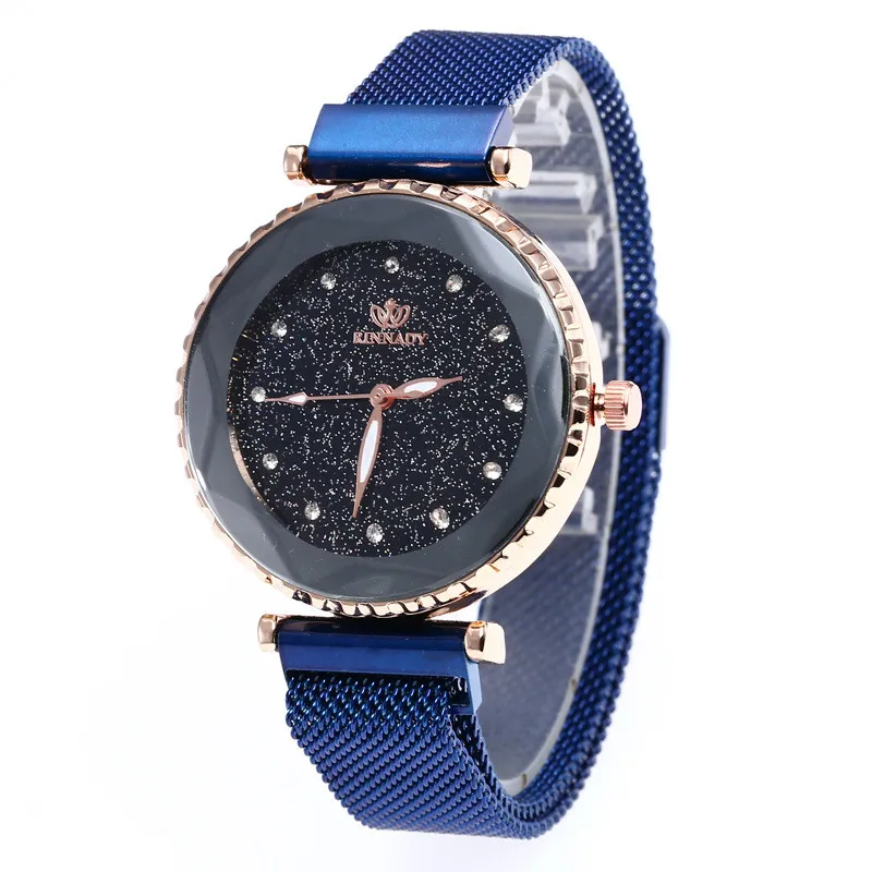 

Woman Watch 2019 Diamond Mirror Starry Sky Watches Quartz Clock Ladies Magnet Lazy Net Belt Luxury Jewelry Bracelet Zegarek