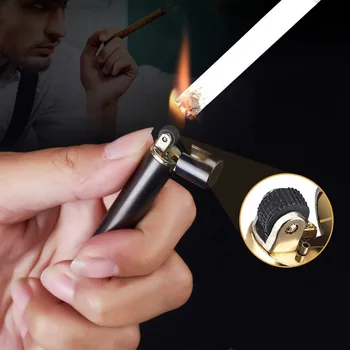 

Mini-cigarette Lighter Put In to The Cigarette Box Fine Grinding Wheel Zinc Alloy Refillable Butane -- Gasless Delivery