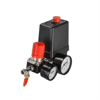 

Air Compressor Pressure Valve Switch Manifold Relief Regulator Gauges 180PSI 240V 45x75x80mm