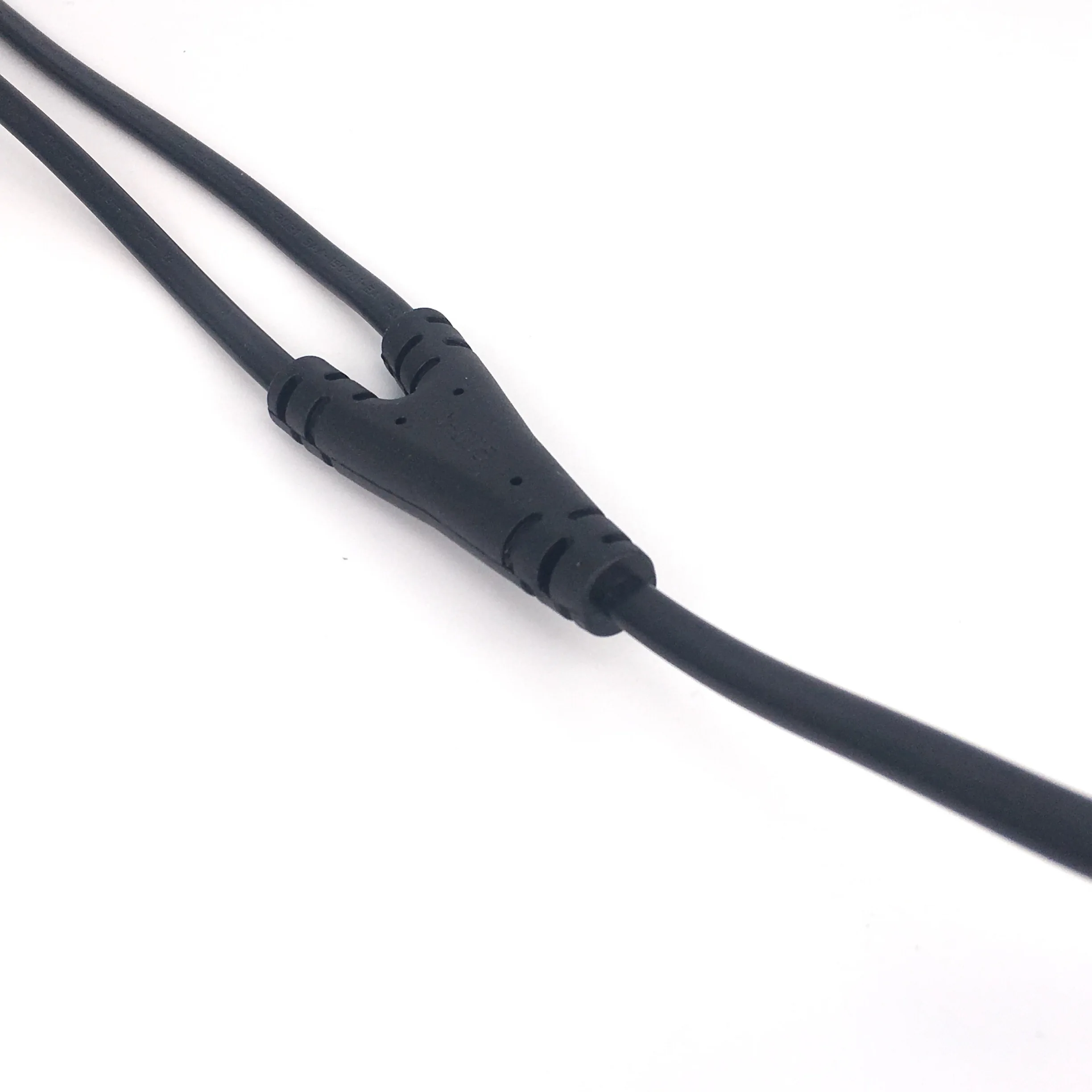 IEC 320 C8 Male to Dual C7 Right Angle Female Y Split Power Cable, IEC 2Pin Figure 8 Male to 2 Female Cord 30CM