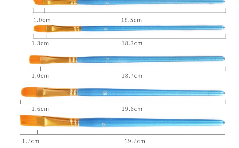 10Pcs/Set Nylon Hair Painting Brushes