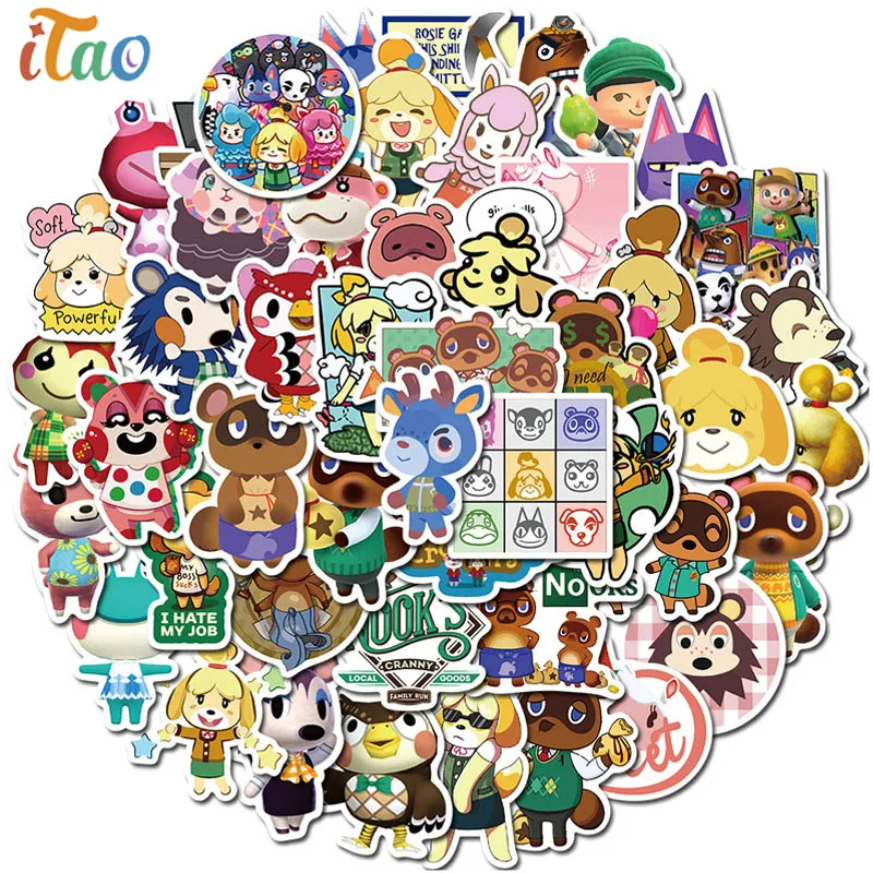 

Random/Pack Cartoon Animal Crossing Games Stickers Waterproof Skateboard Luggage Motorcycle Guitar Laptop Cute Sticker Kids Toys