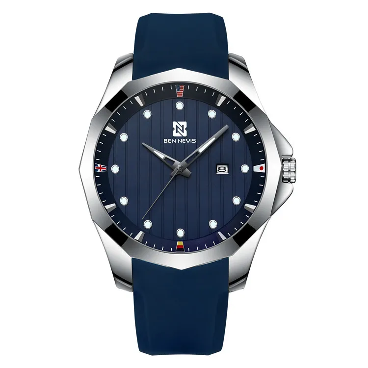 Relojes часы для мужчин BEN NEVIS модные спортивные кварцевые часы для мужчин s часы лучший бренд класса люкс Бизнес водонепроницаемые часы Relogio Masculino - Цвет: Синий