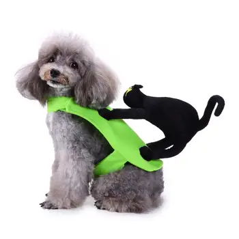 

Winter Christmas Cat Rider Pet Dog Funny Clothes Costume T-shirt Apparel Coat