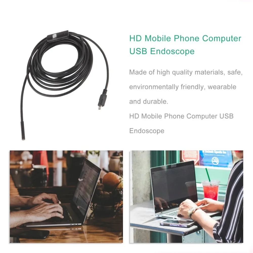 5,5 мм объектив 1 M/1,5 M/2 M/3,5/5 M/10 MCable USB эндоскоп 6LED Водонепроницаемый мини USB автомобильный эндоскоп для осмотра Android телефонов ПК