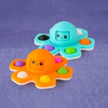 Pressure Relief Octopus Stress Relief Toy Push Bubble Spinner Kid Adult Vent Squeeze Sensory Toy for Kids Adults