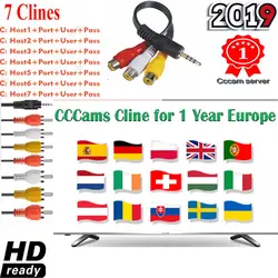 Cccam Europa OSCAM Германия Европа сервер HD 7cline на 1 год Европа Испания Португалия Польша стабильный рецептор спутниковый Cccams