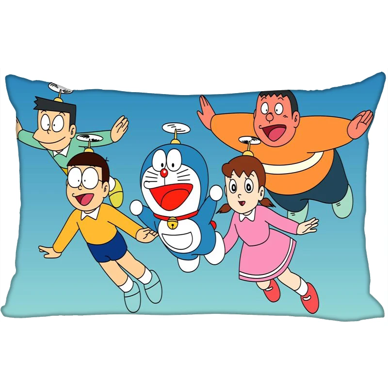 Горячие Doraemon печатных атласные Наволочки две стороны Стандартный шелк мягкий прямоугольник на молнии наволочка больше размер логотип - Цвет: 6