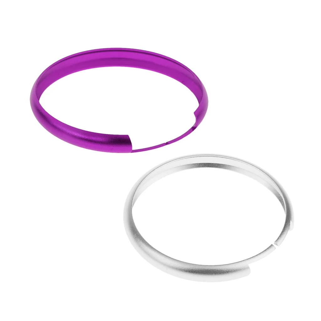 High quality SET OF 2 Sliver/Purple Alumnium Smart Key Fob Ring Rim Trim Cover Replacement For Mini Cooper