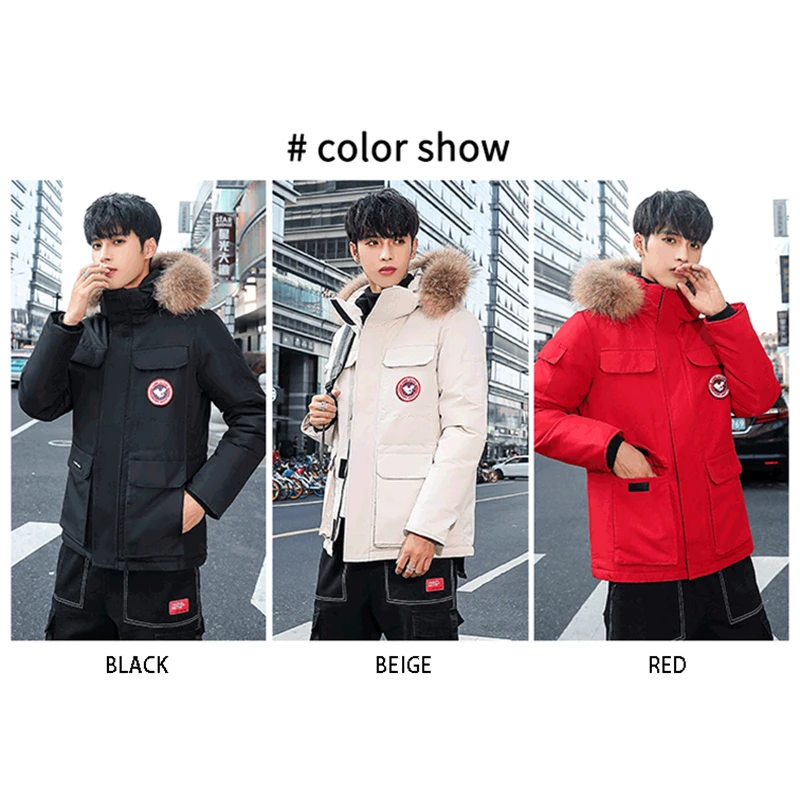 Seller TFETTERS Brand Black Men Down Feather Long Coats Winter Down Parkas Men Hooded Outdoor Men Down Feather Male Thick Coat