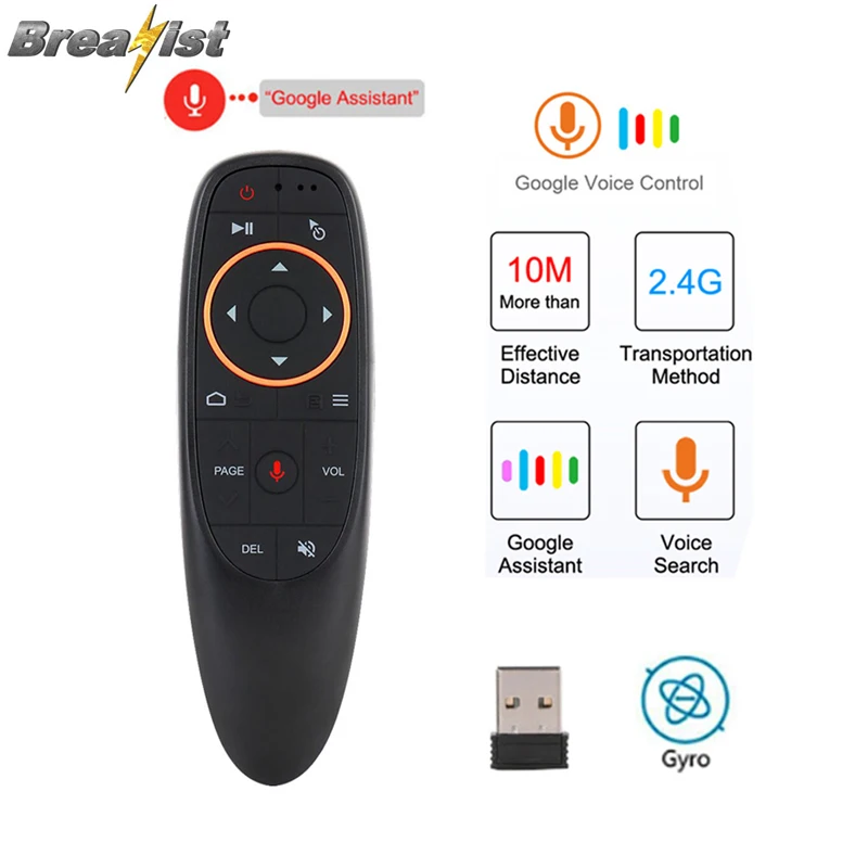 

G10 Voice TV Remote Control Gyro2.4G Wireless Air Mouse Microphone Gyroscope IR Learning for Android Tv Box Remote H96 Max X96