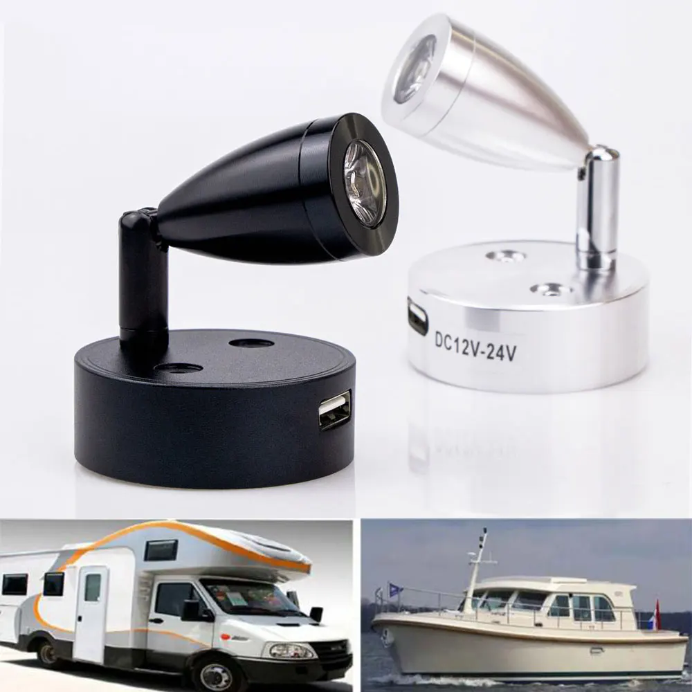 

New LED Wall Light Smart Touch Dimmable Reading Lights With USB Charging Interface, Used For Motorhomes, RV Boats, Yachts