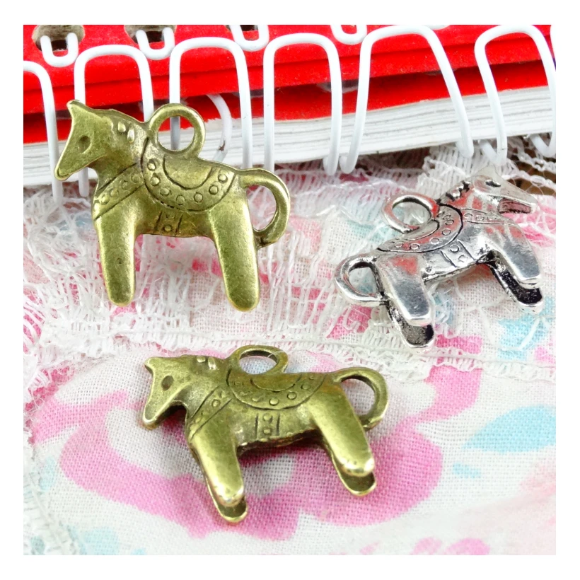 

30pcs Horse Charms DIY Jewelry Making Pendant Fit Bracelet Necklaces Earrings Handmade Crafts Antique Silver Plated Bronze Charm
