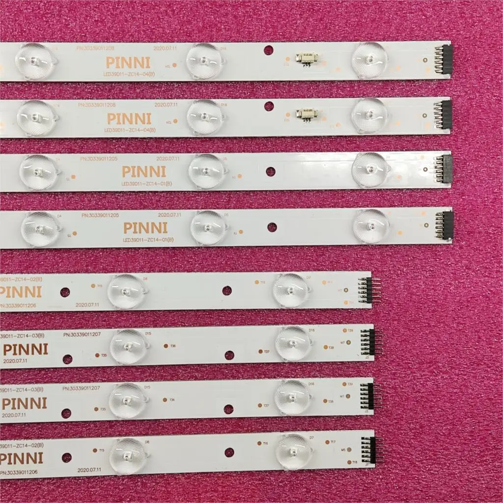 8pcs HA CONDOTTO LE STRISCE LED39D11-ZC14-01 (C) LED39D11-ZC14-02 (C) LED39D11-ZC14-03 (C) LED39D11-ZC14-04 (C) v390HJ1-P02 PLE-