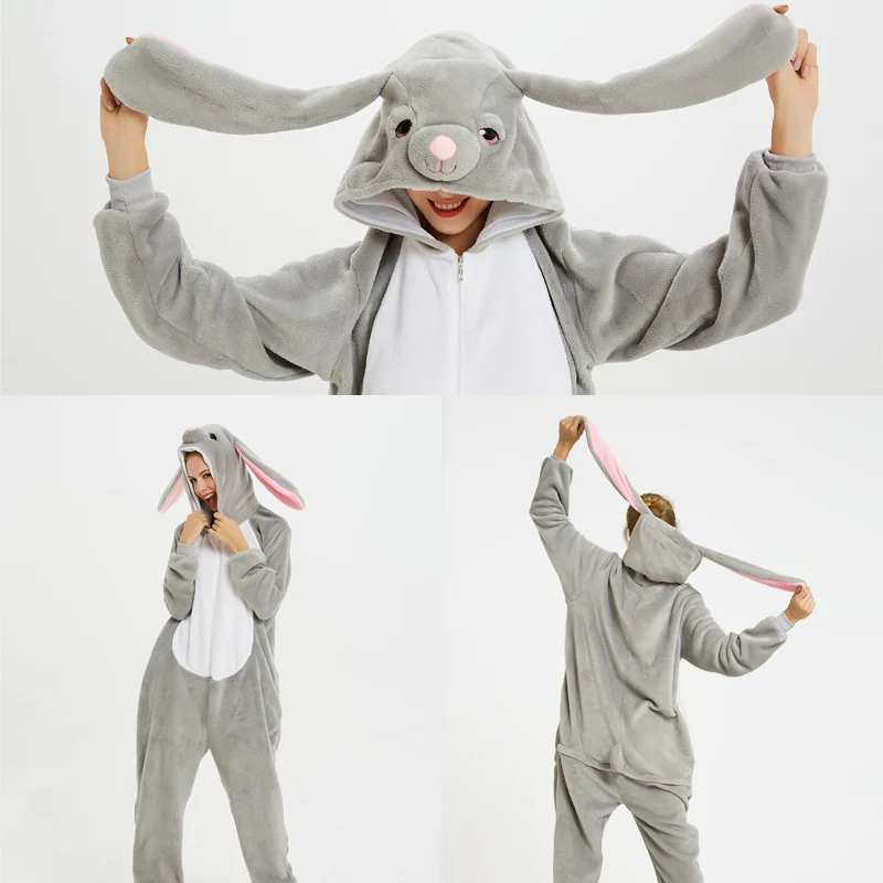Единорог пижамы установить Для женщин Kugurumi панды зимние фланелевые пижамы для взрослых, Стич, единорог, одежда для сна, комбинезон